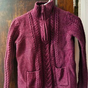 Boden Wool Pullover Burgundy Sweater, Kids Size 12